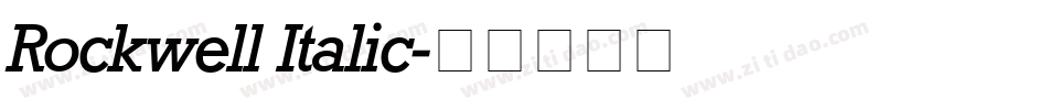 Rockwell Italic字体转换
